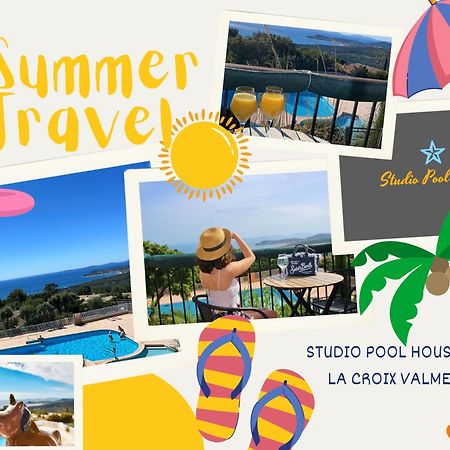 Studio Pool House Vue Mer Panoramique Amazing Sea View Wifi Linge Linen Inclut Aircondition ラ・クロワ・ヴァルメ エクステリア 写真