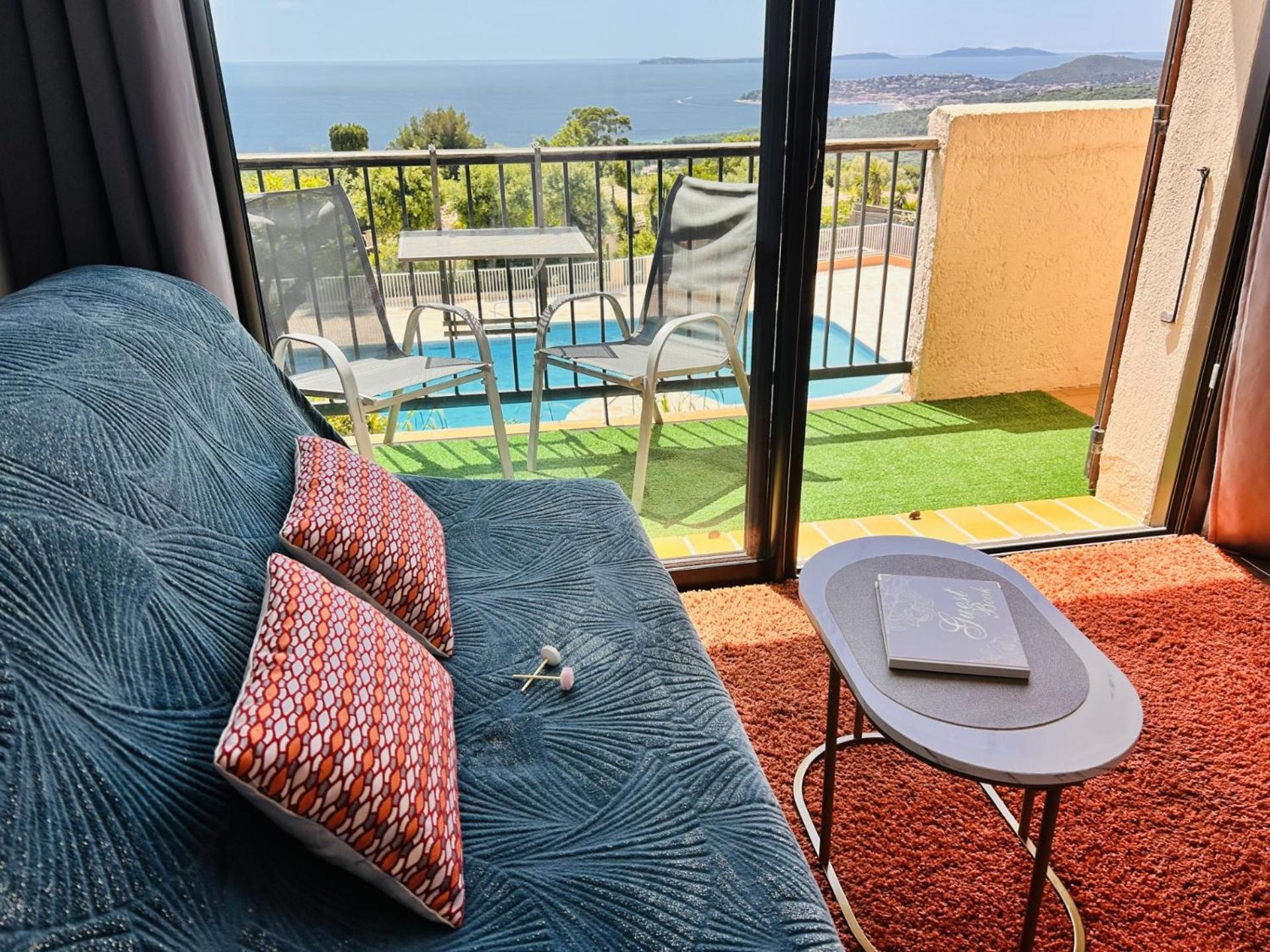 Studio Pool House Vue Mer Panoramique Amazing Sea View Wifi Linge Linen Inclut Aircondition ラ・クロワ・ヴァルメ エクステリア 写真
